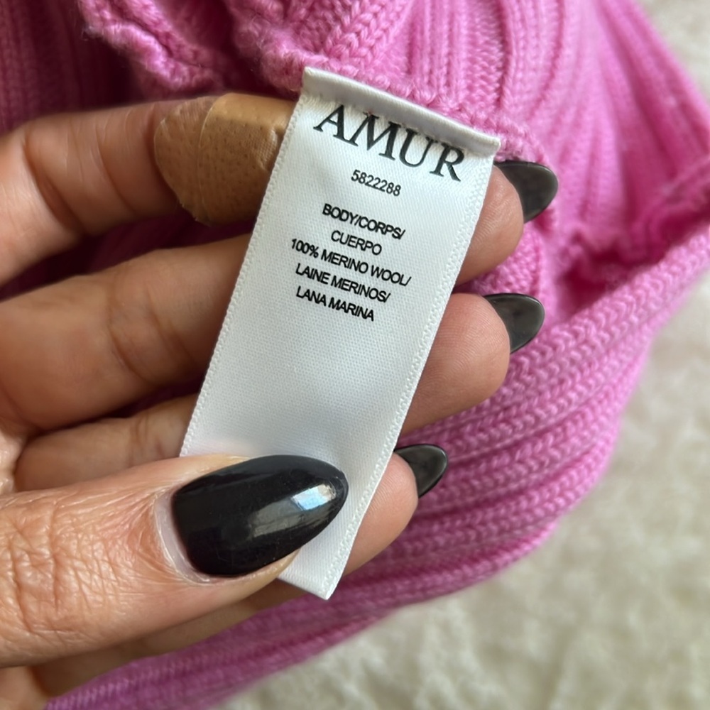 Amur Pink and Purple Cropped Sweater - Picture 7 of 10